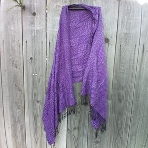 Purple Pashmina Jackquard Scarf Wrap Shawl Stole